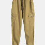 Plaid Corduroy Panel Shirt & Chino Cargo Jogger Pants Set