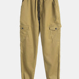 Plaid Corduroy Panel Shirt & Chino Cargo Jogger Pants Set