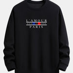 Paris Slogan Print Relax Fit Crew Neck Sweatshirt & Jogging Pants Set