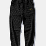 Checkerboard Jacquard Quarter Zip Sweatshirt & Jogger Pants Set
