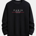 Paris Slogan Print Relax Fit Crew Neck Sweatshirt & Jogging Pants Set