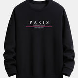 Paris Slogan Print Relax Fit Crew Neck Sweatshirt & Jogging Pants Set