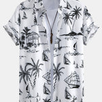 Island Sailing Print Shirt & Swim Shorts Set