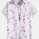 Cherry Blossom Print Button Up Shirt
