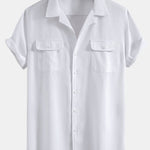 Linen Cuban Shirt with Pockets & Slim Fit Tapered Trousers Set