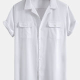 Linen Cuban Shirt with Pockets & Slim Fit Tapered Trousers Set