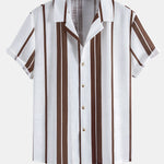 Linen Stripe Cuban Shirt & Linen Blend Drawstring 7" Shorts Set