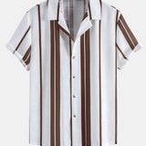 Linen Stripe Cuban Shirt & Linen Blend Drawstring 7" Shorts Set