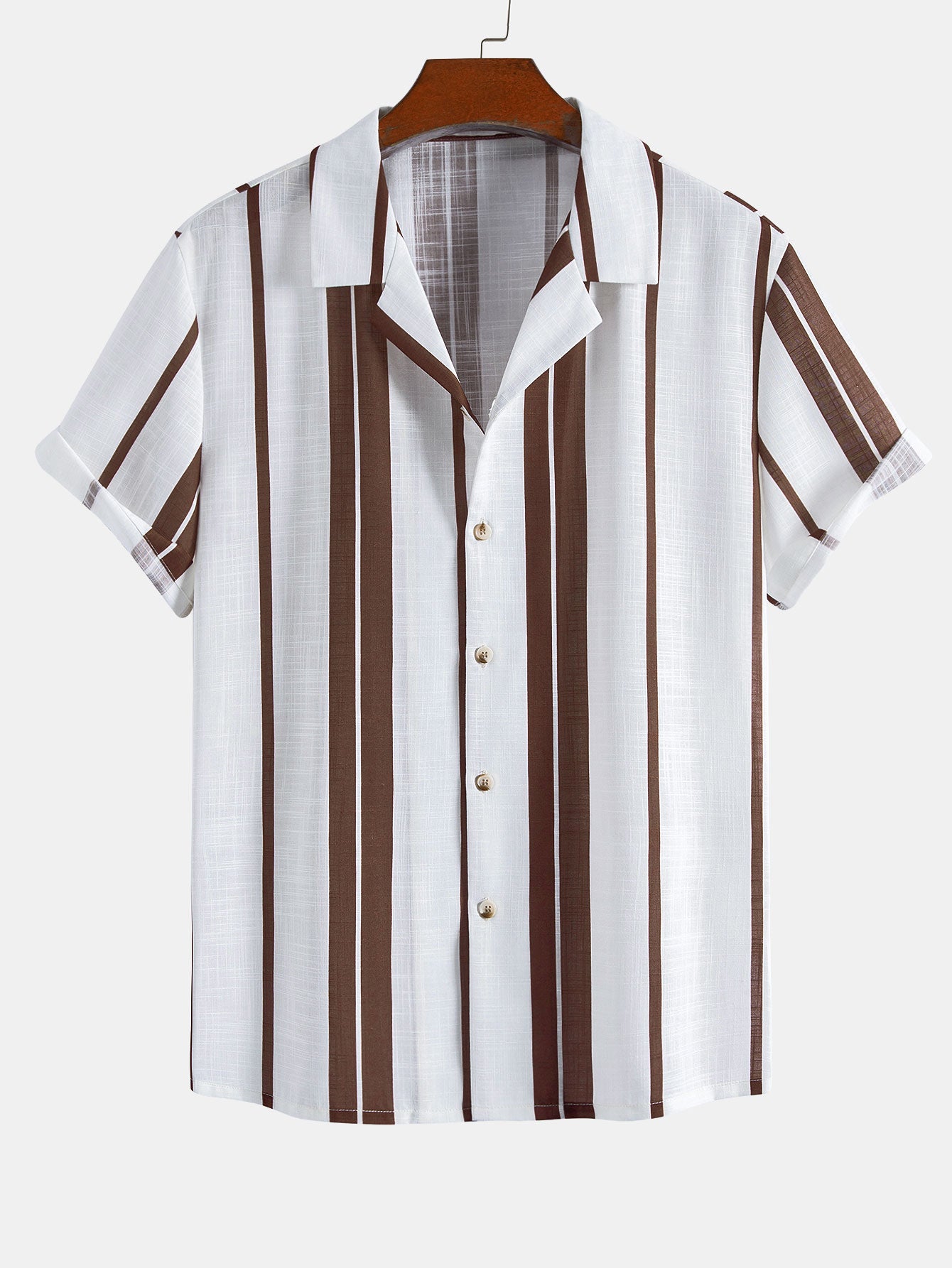 Linen Stripe Cuban Shirt & Linen Blend Drawstring 7" Shorts Set