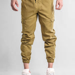 Plaid Corduroy Panel Shirt & Chino Cargo Jogger Pants Set