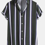 Striped Print Button Up Shirt