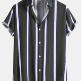 Striped Print Button Up Shirt
