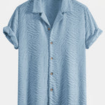 Animal Texture Terry Cuban Shirt & Straight Leg Linen Pants Set