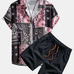 Paisley Print Shirt & Swim Shorts Set