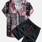 Paisley Print Shirt & Swim Shorts Set
