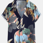 Tropical Print Button Up Shirt