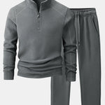 Quarter-Zip Fleece Sweatshirt & Polar Fleece Straight Leg Pants Set