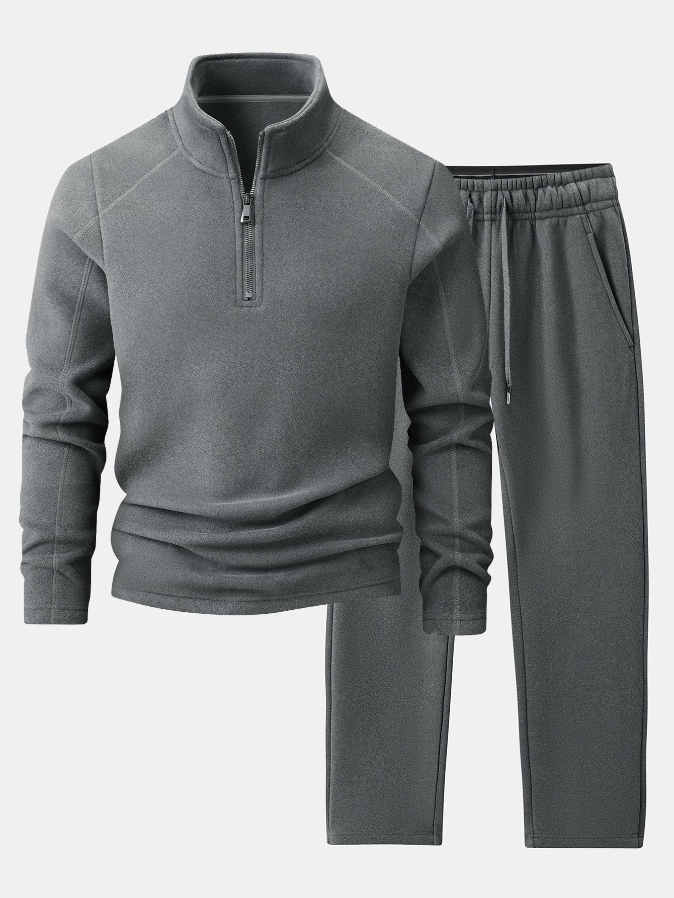 Quarter-Zip Fleece Sweatshirt & Polar Fleece Straight Leg Pants Set