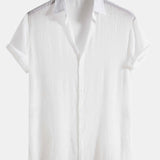 Light Crinkled Fabric Button Up Shirt