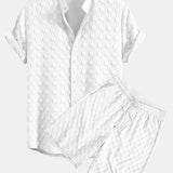 Checkerboard Jacquard Shirt & Checkerboard Jacquard Shorts Set