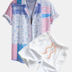 Paisley Floral Print Shirt & Swim Shorts Set