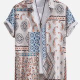 Scarf Print Button Up Shirt