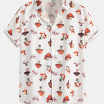 Mushroom Print Button Up Shirt