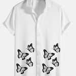 Butterflies Print Short Sleeve Shirts