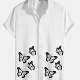 Butterflies Print Short Sleeve Shirts
