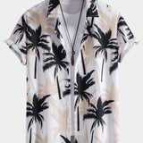 Palm Tree Print Shirt & Swim Shorts Set