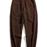Plaid Corduroy Patchwork Shirt & Corduroy Jogger Pants Set
