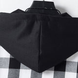 Contrast Plaid Drawstring Hooded Shirt