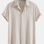 Linen Rayon Blend Button Up Shirt