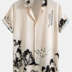 Ink Mountain Shirt & Man Mid Length Drawstring Swim Shorts Set