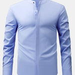 3 Pieces Non-Iron Hidden Placket Stand Collar Dress Shirt
