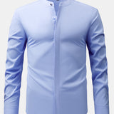 3 Pieces Non-Iron Hidden Placket Stand Collar Dress Shirt