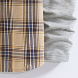 Plaid Contrast Hoodie Button Up Shirt