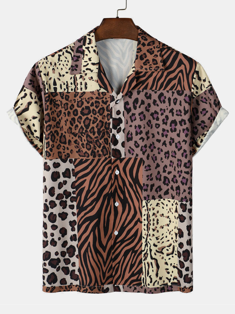 Patchwork Animal Print Shirt