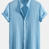 Textured Stand Collar Shirt