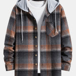 Flannel Plaid Hooded Overshirt