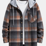 Flannel Plaid Hooded Overshirt