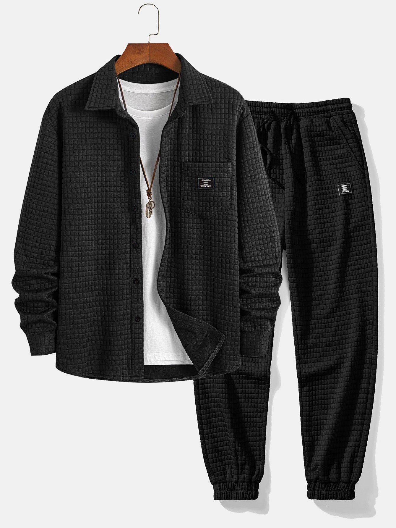 Waffle Shirt & Jogger Pants Set