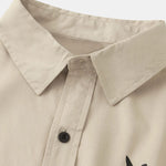 Smiley Graphic Print Button Up Shirt