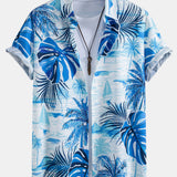 Leaf Island Print Shirt & Drawstring Swim Shorts Set