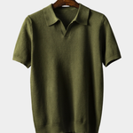 Elijah | Textured knit polo shirt