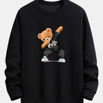 Cool Bear Print Relax Fit Crew Neck Sweatshirt & Jogging Pants Set