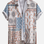 Scarf Print Shirt & Swim Shorts Set