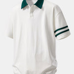 Relax Fit Contrast Collar Polo Shirt & Cotton Drawstring 7" Shorts Set