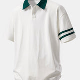 Relax Fit Contrast Collar Polo Shirt & Cotton Drawstring 7" Shorts Set