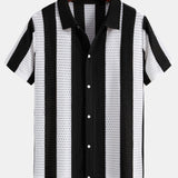 Striped Mesh Knit Shirt